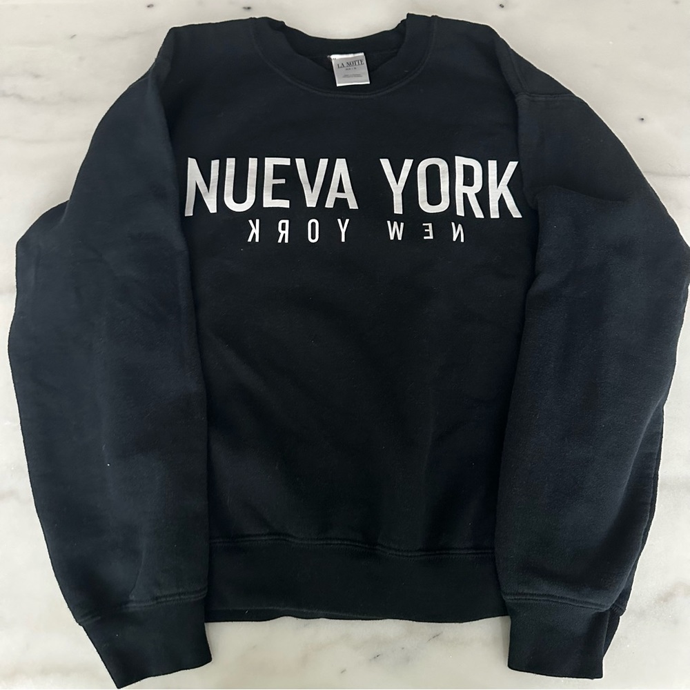 Aritzia La Notte ‘Nueva York’ Black Crewneck - Size XS/S